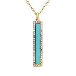 14KT Yellow Gold Gemstone Pendant With Chain -# 7825-1