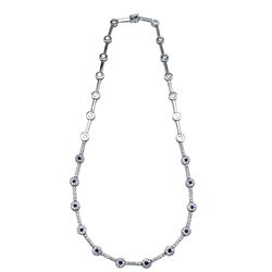 18KT White Gold Sapphire Necklace  -# 6453