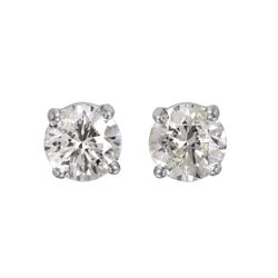 14KT White Gold Diamond Stud Earrings -# 1648