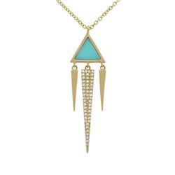 14KT Yellow Gold Gemstone Pendant With Chain -# 7782