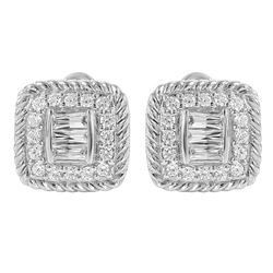 Judith Ripka Sterling Silver Zirconia Earrings -# 189