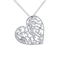 18KT White Gold Ladies Slider with Chain  -# 6759-1
