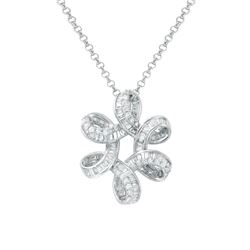 14KT White Gold Ladies Slider with Chain  -# 6791-1