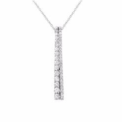 14KT White Gold Ladies Slider with Chain  -# 6698-1
