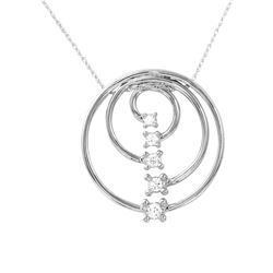 14KT White Gold Ladies Slider with Chain  -# 6710