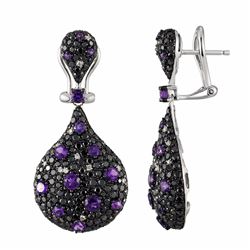 14KT White Gold Gemstone Earrings -# 6074-1