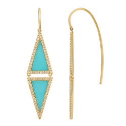 14KT Yellow Gold Gemstone Earrings -# 8071-1