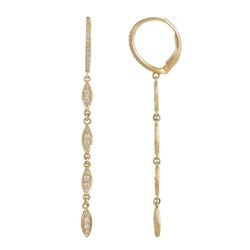 14KT Yellow Gold Diamond Earrings -# 7596-1