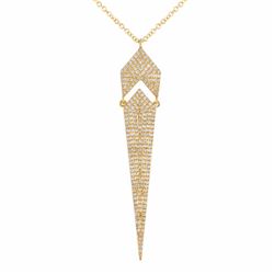 14KT Yellow Gold Diamond Pendant With Chain -# 8048