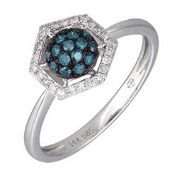 14KT White Gold Women's Diamond Ring -# 6090