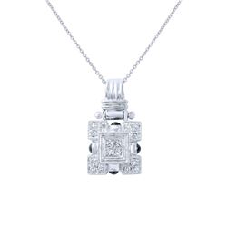 14KT White Gold Ladies Slider with Chain  -# 6799