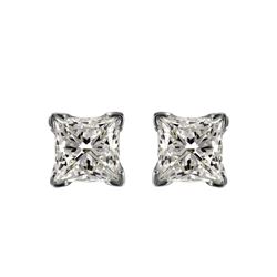 14KT White Gold Diamond Stud Earrings -# 1603