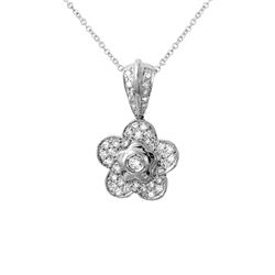 18KT White Gold Ladies Slider with Chain  -# 6709-1