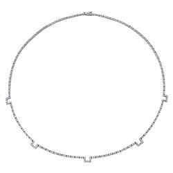 18KT White Gold Diamond Necklace -# 6438-1