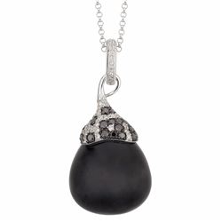 14KT White Gold Gemstone Pendant With Chain -# 5970