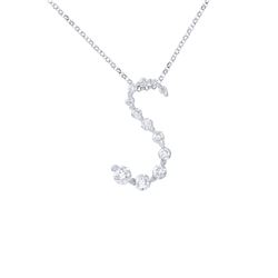 14KT White Gold Ladies Slider with Chain  -# 6769-1