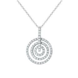18KT White Gold Ladies Slider with Chain  -# 6780