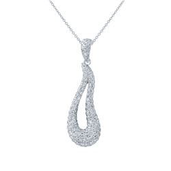 18KT White Gold Ladies Slider with Chain  -# 6732