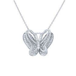 14KT White Gold Ladies Slider with Chain  -# 6806-1