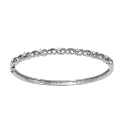 18KT White Gold Diamond Bangle Bracelet -# 6490