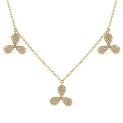 14KT Yellow Gold Diamond Necklace -# 7629