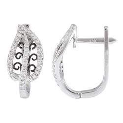 14KT White Gold Diamond Earrings -# 5858