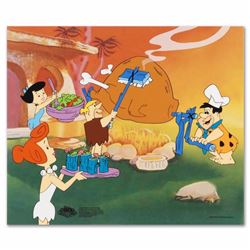 Flintstones Barbecue Limited Edition Sericel from the Popular Animated Series The Flintstones! Inclu
