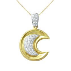 18KT Two Tone Gold Ladies Slider with Chain  -# 6744-1