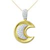 Image 1 : 18KT Two Tone Gold Ladies Slider with Chain  -# 6744-1