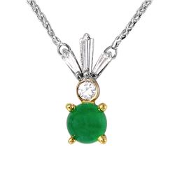 14KT White Gold Emerald Necklace -# 1849