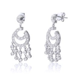 14KT White Gold Diamond Chandelier Earrings -# 6581