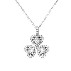 14KT White Gold Ladies Slider with Chain  -# 6707-1
