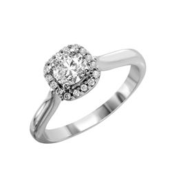 14KT White Gold Diamond Engagement Ring -# 971