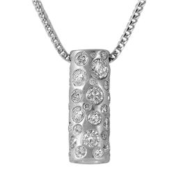 14KT White Gold Diamond Pendant & Chain -# 11