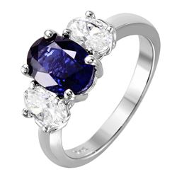 18KT White Gold Sapphire & Diamond RIng -# 2137