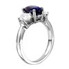 Image 2 : 18KT White Gold Sapphire & Diamond RIng -# 2137