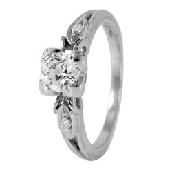 14KT White Gold Diamond Engagement Ring -# 92