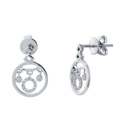 14KT White Gold Diamond Stud Earrings -# 6557-1