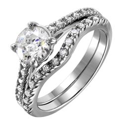 14KT White Gold Diamond Engagement Set -# 1772