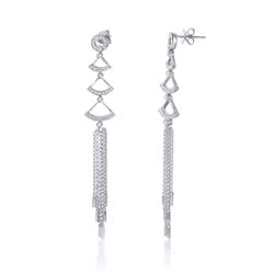 14KT White Gold Diamond Dangle Earrings  -# 6566