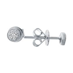 14KT White Gold Diamond Stud Earrings -# 6598