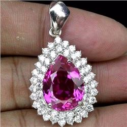 Natural Pink Topaz & White Sapphire Pendant