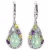 Image 1 : Natural Chalcedony Amethyst Peridot Earrings