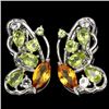 Image 1 : Natural Multi Gemstone Butterfly Earrings