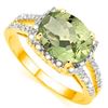 Image 1 : Natural Green Tea Amethyst Diamond Ring