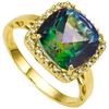 Image 1 : Natural Green Mystic & Diamond Ring