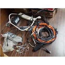 Box Of Misc Cable – Ethernet, Power Cable, Power Bar, Headphones