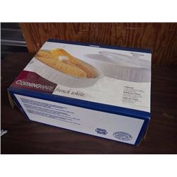 Corningware French White 3 Piece Set, 1 ½ Qt Casserole, 2 ½ Qt Casserole W/ Interchangable Cover