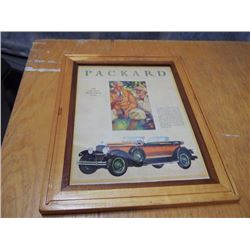 Framed Packard Advertising Piece