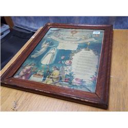 Framed First Communion Piece